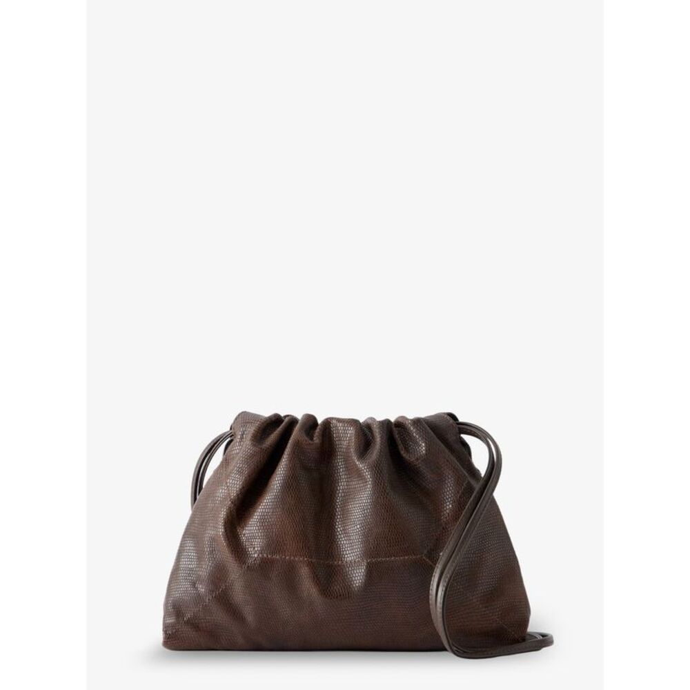 Brunello Cucinelli Women Reptile Print Leather Crossbody Bag